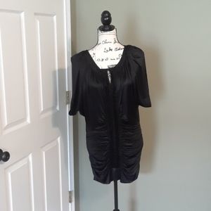 Black ruched gathering top